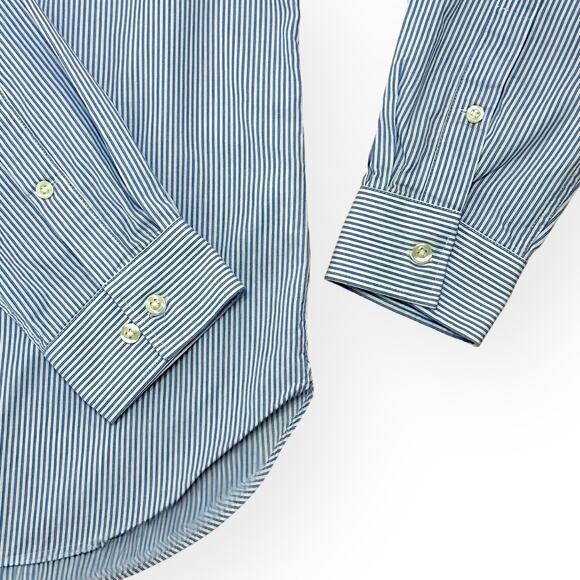 MICHAEL KORS COLLECTION Blue Pinstripe Dress Shirt Slim Office Work XL 17 34/35 - Picture 6 of 10